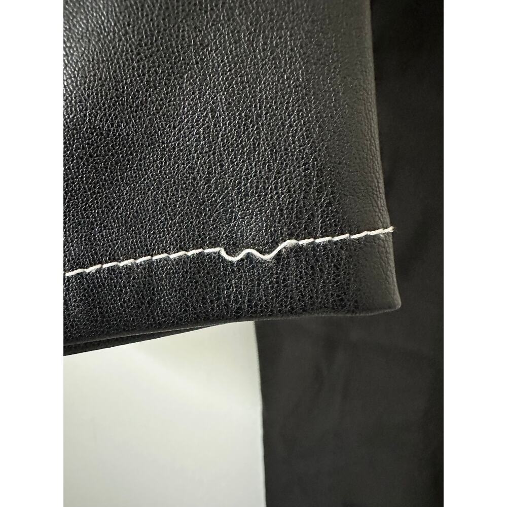 STAUD Faux Leather Pants with White Contrasting Stitching size 0 - Picture 13 of 14
